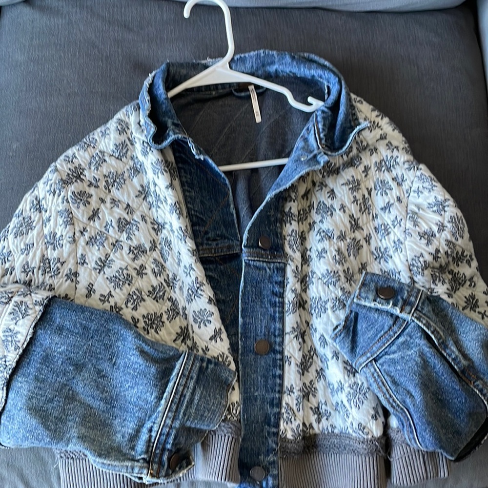Free people ditzy floral denim jacket